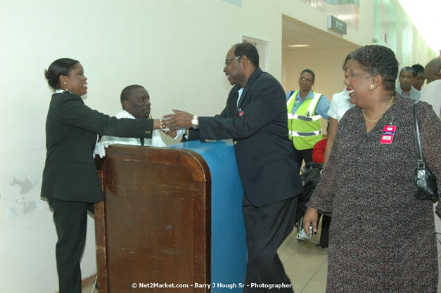 Minister of Tourism, Hon. Edmund Bartlett - Director of Tourism, Basil Smith, and Mayor of Montego Bay, Councillor Charles Sinclair Launch of Winter Tourism Season at Sangster International Airport, Saturday, December 15, 2007 - Sangster International Airport - MBJ Airports Limited, Montego Bay, Jamaica W.I. - Photographs by Net2Market.com - Barry J. Hough Sr, Photographer - Negril Travel Guide, Negril Jamaica WI - http://www.negriltravelguide.com - info@negriltravelguide.com...!