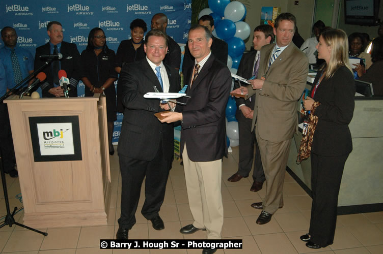 JetBue Airways' Inaugural Air Service between Sangster International Airport, Montego Bay and John F. Kennedy Airport, New York at MBJ Airports Sangster International Airport, Montego Bay, St. James, Jamaica - Thursday, May 21, 2009 - Photographs by Net2Market.com - Barry J. Hough Sr, Photographer/Photojournalist - Negril Travel Guide, Negril Jamaica WI - http://www.negriltravelguide.com - info@negriltravelguide.com...!