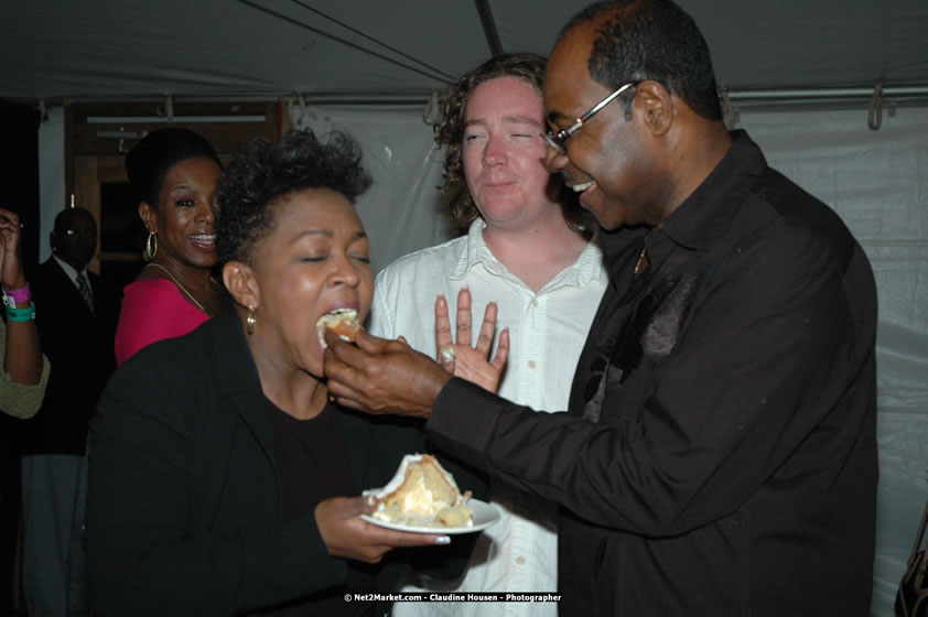 The Hon. Orette Bruce Goldwin, M.P., Prime Minister of Jamaica, Minister of Tourism, Hon. Edmund Bartlett, and Director of Tourism, Basil Smith at the Air Jamaica Jazz and Blues Festival 2008 The Art of Music - Thrusday, January 24, 2008 - Air Jamaica Jazz & Blues 2008 The Art of Music venue at the Aqaueduct on Rose Hall Resort & Counrty Club, Montego Bay, St. James, Jamaica W.I. - Thursday, January 24 - Saturday, January 26, 2008 - Photographs by Net2Market.com - Claudine Housen & Barry J. Hough Sr, Photographers - Negril Travel Guide, Negril Jamaica WI - http://www.negriltravelguide.com - info@negriltravelguide.com...!