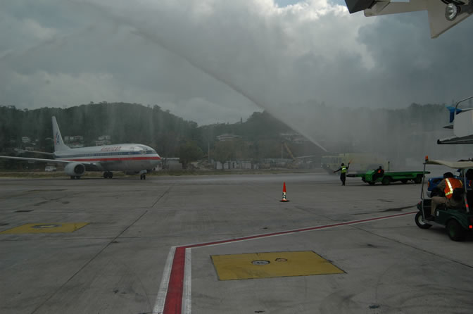 Inaugural Flight - American Airlines - Two New International Routes - Service Between Montego Bay, Jamaica & Dallas/Fort Worth, Texas - Gate 12 - Sangster International Airport, Montego Bay, St. James, Jamaica W.I. - February 3, 2006 - Negril Travel Guide, Negril Jamaica WI - http://www.negriltravelguide.com - info@negriltravelguide.com...!