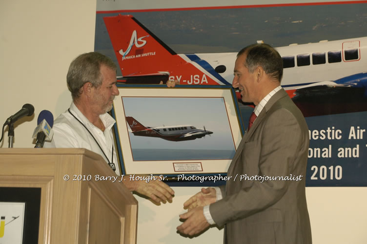 Jamaica Air Shuttle Launch @ MBJ Airports Limited, Wednesday, January 20, 2010, Sangster International Airport, Montego Bay, St. James, Jamaica W.I. - Photographs by Net2Market.com - Barry J. Hough Sr, Photographer/Photojournalist - The Negril Travel Guide - Negril's and Jamaica's Number One Concert Photography Web Site with over 40,000 Jamaican Concert photographs Published -  Negril Travel Guide, Negril Jamaica WI - http://www.negriltravelguide.com - info@negriltravelguide.com...!