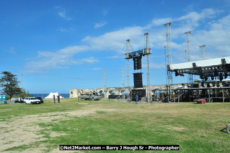 Preparations at the Venue - Jamaica Jazz and Blues Festival 2009, Thursday, January 15, 2009 - Venue at the Aqueduct on Rose Hall Resort &amp; Country Club, Montego Bay, Jamaica - Thursday, January 22 - Saturday, January 24, 2009 - Photographs by Net2Market.com - Barry J. Hough Sr, Photographer/Photojournalist - Negril Travel Guide, Negril Jamaica WI - http://www.negriltravelguide.com - info@negriltravelguide.com...!