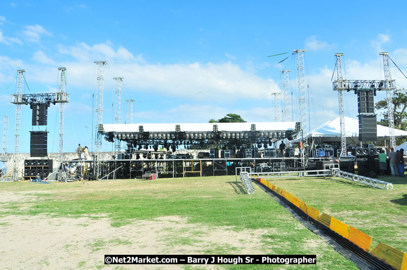 Preparations at the Venue - Jamaica Jazz and Blues Festival 2009, Thursday, January 15, 2009 - Venue at the Aqueduct on Rose Hall Resort &amp; Country Club, Montego Bay, Jamaica - Thursday, January 22 - Saturday, January 24, 2009 - Photographs by Net2Market.com - Barry J. Hough Sr, Photographer/Photojournalist - Negril Travel Guide, Negril Jamaica WI - http://www.negriltravelguide.com - info@negriltravelguide.com...!