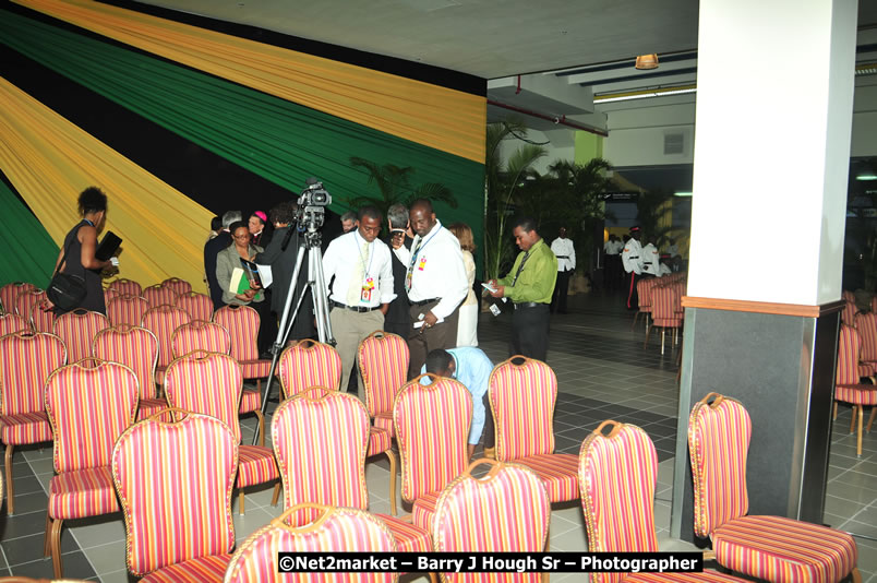 The Unveiling Of The Commemorative Plaque By The Honourable Prime Minister, Orette Bruce Golding, MP, And Their Majesties, King Juan Carlos I And Queen Sofia Of Spain - On Wednesday, February 18, 2009, Marking The Completion Of The Expansion Of Sangster International Airport, Venue at Sangster International Airport, Montego Bay, St James, Jamaica - Wednesday, February 18, 2009 - Photographs by Net2Market.com - Barry J. Hough Sr, Photographer/Photojournalist - Negril Travel Guide, Negril Jamaica WI - http://www.negriltravelguide.com - info@negriltravelguide.com...!