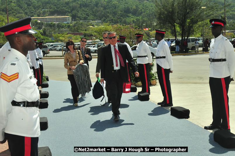 The Unveiling Of The Commemorative Plaque By The Honourable Prime Minister, Orette Bruce Golding, MP, And Their Majesties, King Juan Carlos I And Queen Sofia Of Spain - On Wednesday, February 18, 2009, Marking The Completion Of The Expansion Of Sangster International Airport, Venue at Sangster International Airport, Montego Bay, St James, Jamaica - Wednesday, February 18, 2009 - Photographs by Net2Market.com - Barry J. Hough Sr, Photographer/Photojournalist - Negril Travel Guide, Negril Jamaica WI - http://www.negriltravelguide.com - info@negriltravelguide.com...!