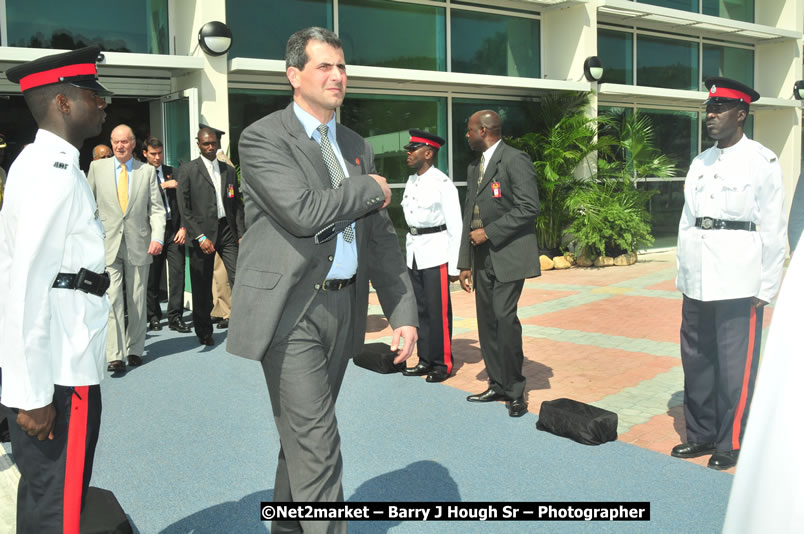 The Unveiling Of The Commemorative Plaque By The Honourable Prime Minister, Orette Bruce Golding, MP, And Their Majesties, King Juan Carlos I And Queen Sofia Of Spain - On Wednesday, February 18, 2009, Marking The Completion Of The Expansion Of Sangster International Airport, Venue at Sangster International Airport, Montego Bay, St James, Jamaica - Wednesday, February 18, 2009 - Photographs by Net2Market.com - Barry J. Hough Sr, Photographer/Photojournalist - Negril Travel Guide, Negril Jamaica WI - http://www.negriltravelguide.com - info@negriltravelguide.com...!