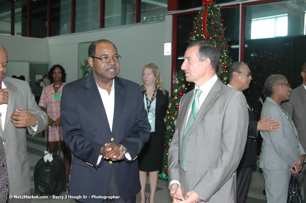 Minister of Tourism, Hon. Edmund Bartlett - Director of Tourism, Basil Smith, and Mayor of Montego Bay, Councilor Charles Sinclair Launch of Winter Tourism Season at Sangster International Airport, Saturday, December 15, 2007 - Sangster International Airport - MBJ Airports Limited, Montego Bay, Jamaica W.I. - Photographs by Net2Market.com - Barry J. Hough Sr, Photographer - Negril Travel Guide, Negril Jamaica WI - http://www.negriltravelguide.com - info@negriltravelguide.com...!