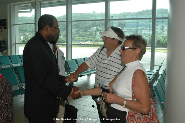 Minister of Tourism, Hon. Edmund Bartlett - Director of Tourism, Basil Smith, and Mayor of Montego Bay, Councillor Charles Sinclair Launch of Winter Tourism Season at Sangster International Airport, Saturday, December 15, 2007 - Sangster International Airport - MBJ Airports Limited, Montego Bay, Jamaica W.I. - Photographs by Net2Market.com - Barry J. Hough Sr, Photographer - Negril Travel Guide, Negril Jamaica WI - http://www.negriltravelguide.com - info@negriltravelguide.com...!