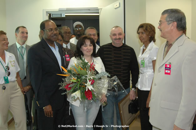 Minister of Tourism, Hon. Edmund Bartlett - Director of Tourism, Basil Smith, and Mayor of Montego Bay, Councillor Charles Sinclair Launch of Winter Tourism Season at Sangster International Airport, Saturday, December 15, 2007 - Sangster International Airport - MBJ Airports Limited, Montego Bay, Jamaica W.I. - Photographs by Net2Market.com - Barry J. Hough Sr, Photographer - Negril Travel Guide, Negril Jamaica WI - http://www.negriltravelguide.com - info@negriltravelguide.com...!