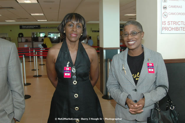 Minister of Tourism, Hon. Edmund Bartlett - Director of Tourism, Basil Smith, and Mayor of Montego Bay, Councillor Charles Sinclair Launch of Winter Tourism Season at Sangster International Airport, Saturday, December 15, 2007 - Sangster International Airport - MBJ Airports Limited, Montego Bay, Jamaica W.I. - Photographs by Net2Market.com - Barry J. Hough Sr, Photographer - Negril Travel Guide, Negril Jamaica WI - http://www.negriltravelguide.com - info@negriltravelguide.com...!