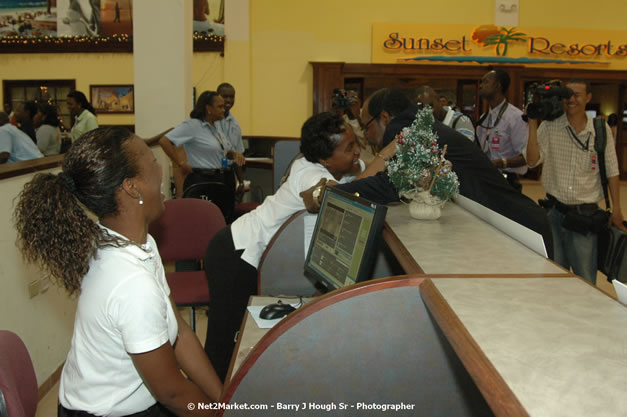 Minister of Tourism, Hon. Edmund Bartlett - Director of Tourism, Basil Smith, and Mayor of Montego Bay, Councillor Charles Sinclair Launch of Winter Tourism Season at Sangster International Airport, Saturday, December 15, 2007 - Sangster International Airport - MBJ Airports Limited, Montego Bay, Jamaica W.I. - Photographs by Net2Market.com - Barry J. Hough Sr, Photographer - Negril Travel Guide, Negril Jamaica WI - http://www.negriltravelguide.com - info@negriltravelguide.com...!