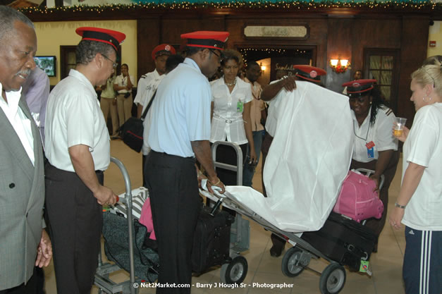 Minister of Tourism, Hon. Edmund Bartlett - Director of Tourism, Basil Smith, and Mayor of Montego Bay, Councillor Charles Sinclair Launch of Winter Tourism Season at Sangster International Airport, Saturday, December 15, 2007 - Sangster International Airport - MBJ Airports Limited, Montego Bay, Jamaica W.I. - Photographs by Net2Market.com - Barry J. Hough Sr, Photographer - Negril Travel Guide, Negril Jamaica WI - http://www.negriltravelguide.com - info@negriltravelguide.com...!