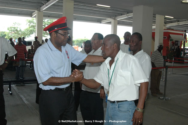 Minister of Tourism, Hon. Edmund Bartlett - Director of Tourism, Basil Smith, and Mayor of Montego Bay, Councillor Charles Sinclair Launch of Winter Tourism Season at Sangster International Airport, Saturday, December 15, 2007 - Sangster International Airport - MBJ Airports Limited, Montego Bay, Jamaica W.I. - Photographs by Net2Market.com - Barry J. Hough Sr, Photographer - Negril Travel Guide, Negril Jamaica WI - http://www.negriltravelguide.com - info@negriltravelguide.com...!