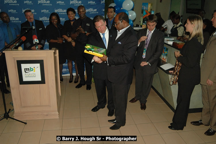 JetBue Airways' Inaugural Air Service between Sangster International Airport, Montego Bay and John F. Kennedy Airport, New York at MBJ Airports Sangster International Airport, Montego Bay, St. James, Jamaica - Thursday, May 21, 2009 - Photographs by Net2Market.com - Barry J. Hough Sr, Photographer/Photojournalist - Negril Travel Guide, Negril Jamaica WI - http://www.negriltravelguide.com - info@negriltravelguide.com...!