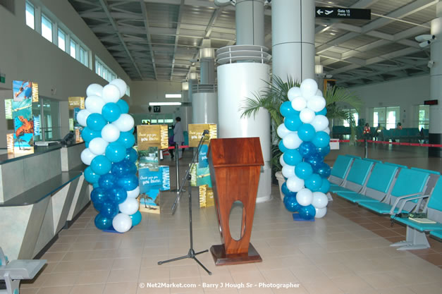 MBJ Airports Limited Welcomes WestJet Airlines - Inaugural Scheduled Service From Toronto Pearsons International Airport - Monday, December 10, 2007 - Sangster International Airport - MBJ Airports Limited, Montego Bay, Jamaica W.I. - Photographs by Net2Market.com - Barry J. Hough Sr, Photographer - Negril Travel Guide, Negril Jamaica WI - http://www.negriltravelguide.com - info@negriltravelguide.com...!