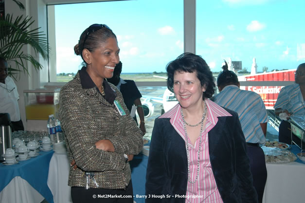 MBJ Airports Limited Welcomes WestJet Airlines - Inaugural Scheduled Service From Toronto Pearsons International Airport - Monday, December 10, 2007 - Sangster International Airport - MBJ Airports Limited, Montego Bay, Jamaica W.I. - Photographs by Net2Market.com - Barry J. Hough Sr, Photographer - Negril Travel Guide, Negril Jamaica WI - http://www.negriltravelguide.com - info@negriltravelguide.com...!