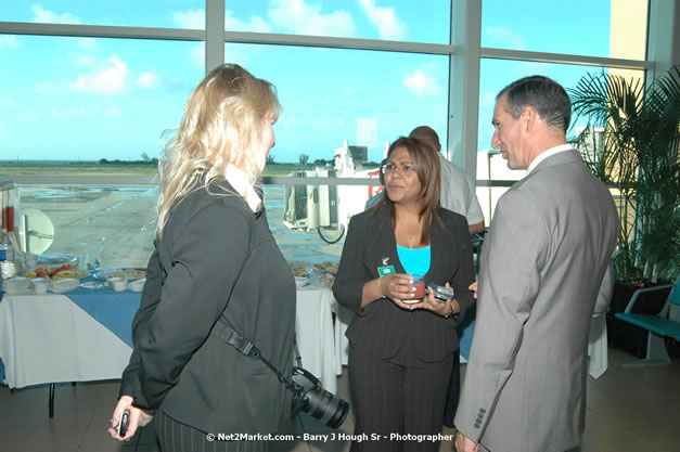 MBJ Airports Limited Welcomes WestJet Airlines - Inaugural Scheduled Service From Toronto Pearsons International Airport - Monday, December 10, 2007 - Sangster International Airport - MBJ Airports Limited, Montego Bay, Jamaica W.I. - Photographs by Net2Market.com - Barry J. Hough Sr, Photographer - Negril Travel Guide, Negril Jamaica WI - http://www.negriltravelguide.com - info@negriltravelguide.com...!