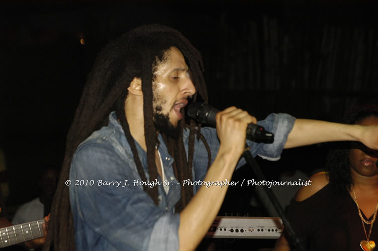 Julian Marley - Grammy Nominee & Son of the Legend Bob Marley - Live in Concert - Also featuring Ras Noble, Power Drill, Iron Head, & Robin Banks - Backing Band Roots Warrior, plus DJ Gemini @ One Love Reggae Concerts Series 09/10 @ Negril Escape Resort & Spa, February 2, 2010, One Love Drive, West End, Negril, Westmoreland, Jamaica W.I. - Photographs by Net2Market.com - Barry J. Hough Sr, Photographer/Photojournalist - The Negril Travel Guide - Negril's and Jamaica's Number One Concert Photography Web Site with over 40,000 Jamaican Concert photographs Published -  Negril Travel Guide, Negril Jamaica WI - http://www.negriltravelguide.com - info@negriltravelguide.com...!