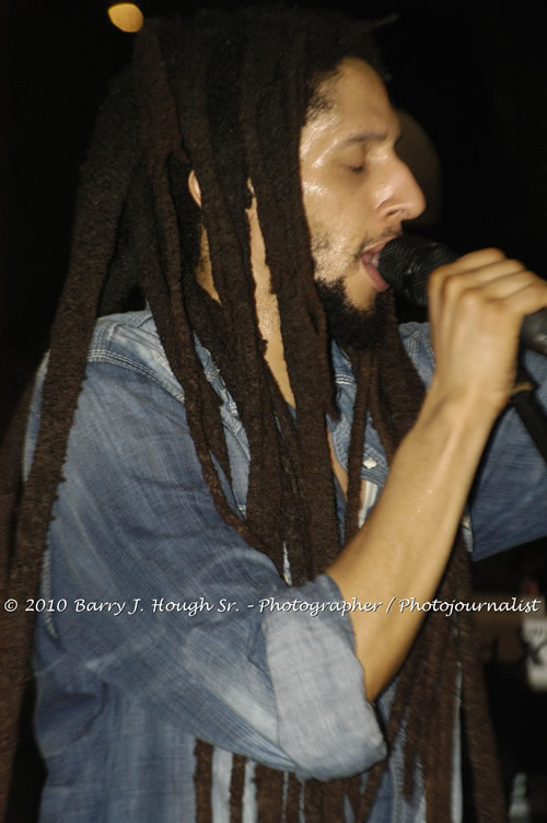 Julian Marley - Grammy Nominee & Son of the Legend Bob Marley - Live in Concert - Also featuring Ras Noble, Power Drill, Iron Head, & Robin Banks - Backing Band Roots Warrior, plus DJ Gemini @ One Love Reggae Concerts Series 09/10 @ Negril Escape Resort & Spa, February 2, 2010, One Love Drive, West End, Negril, Westmoreland, Jamaica W.I. - Photographs by Net2Market.com - Barry J. Hough Sr, Photographer/Photojournalist - The Negril Travel Guide - Negril's and Jamaica's Number One Concert Photography Web Site with over 40,000 Jamaican Concert photographs Published -  Negril Travel Guide, Negril Jamaica WI - http://www.negriltravelguide.com - info@negriltravelguide.com...!