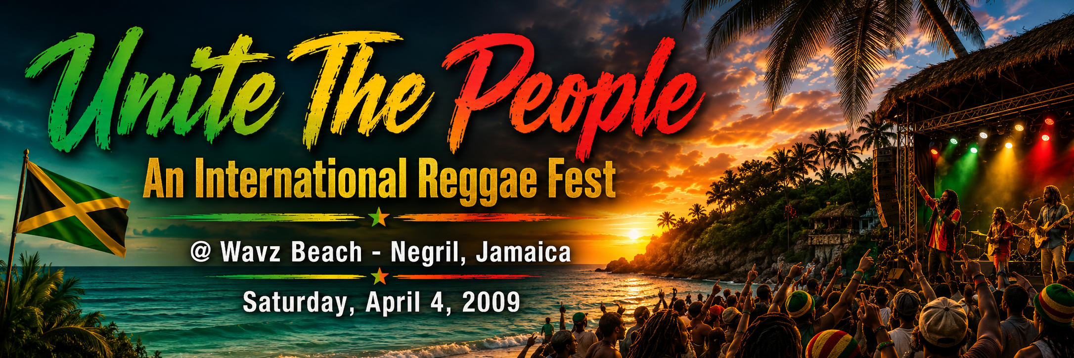 Unite The People — An International Reggae Fest at Wavz Beach, Negril, Jamaica — Saturday, April 4, 2009
