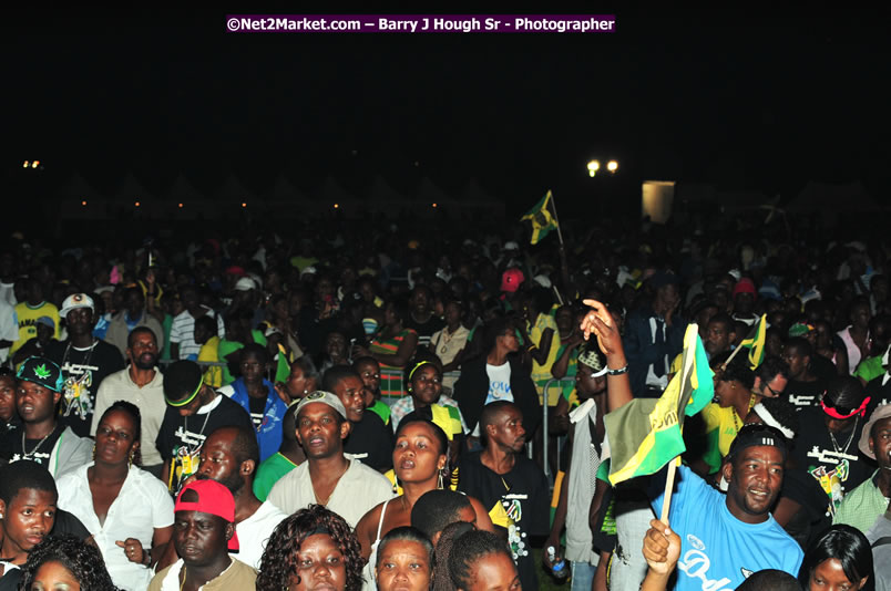 Usain Bolt of Jamaica - The Fastest Man In The World  - Usain Bolt Homecoming Celebrations Concert at the William Knibb High School Play Field, Trelawny - Ice, Ding Dong, Ravers Clavers, D'Angel, Voicemail, RDX and Dancers, Wayne Marshall, Tammi Chynn, Bugle, Nero, Tanya Stephens, Richie Spice, Kip Rich,and Shaggy - Photographs by Net2Market.com - Barry J. Hough Sr. Photojournalist/Photograper - Photographs taken with a Nikon D300 - Negril Travel Guide, Negril Jamaica WI - http://www.negriltravelguide.com - info@negriltravelguide.com...!