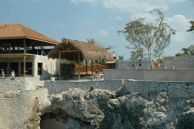 World Famous Rick's Cafe - Negril's West End Cliffs - Rebuilding After Ivan - Negril Travel Guide, Negril Jamaica WI - http://www.negriltravelguide.com - info@negriltravelguide.com...!